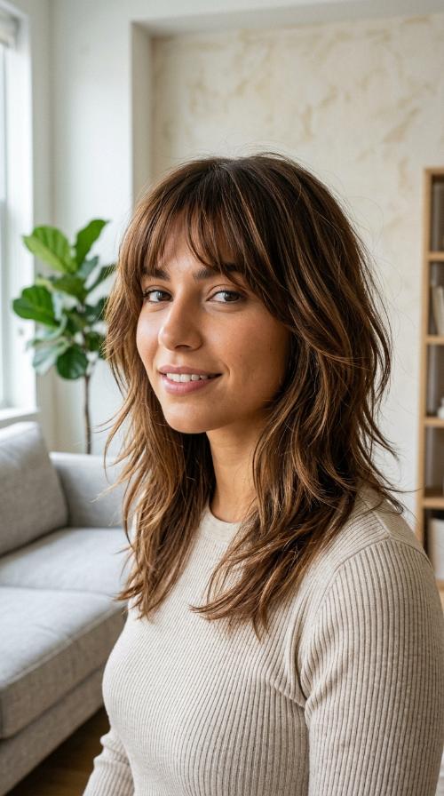 Wispy Layered Cut with Bangs