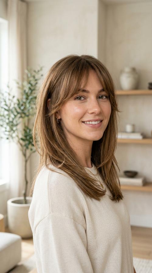 Wispy Layers with Curtain Bangs