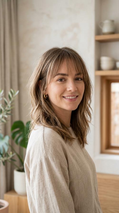 Wispy See-Through Bangs with Textured Layers