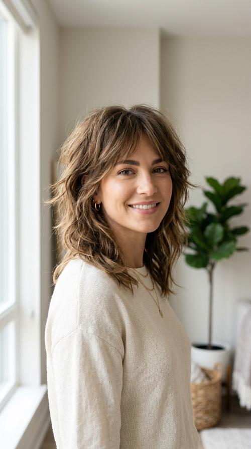 Wispy Shoulder-Grazing Shag for Effortless Style