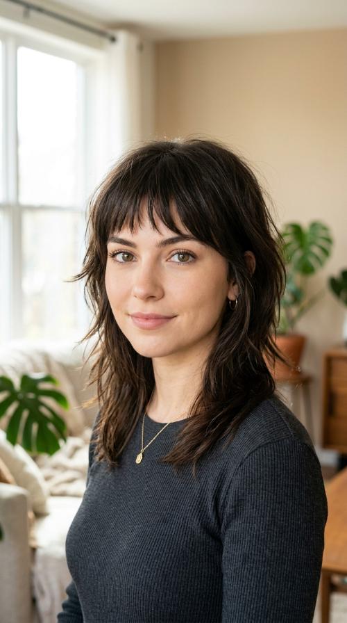 Wolf Cut Lite with Choppy Bangs