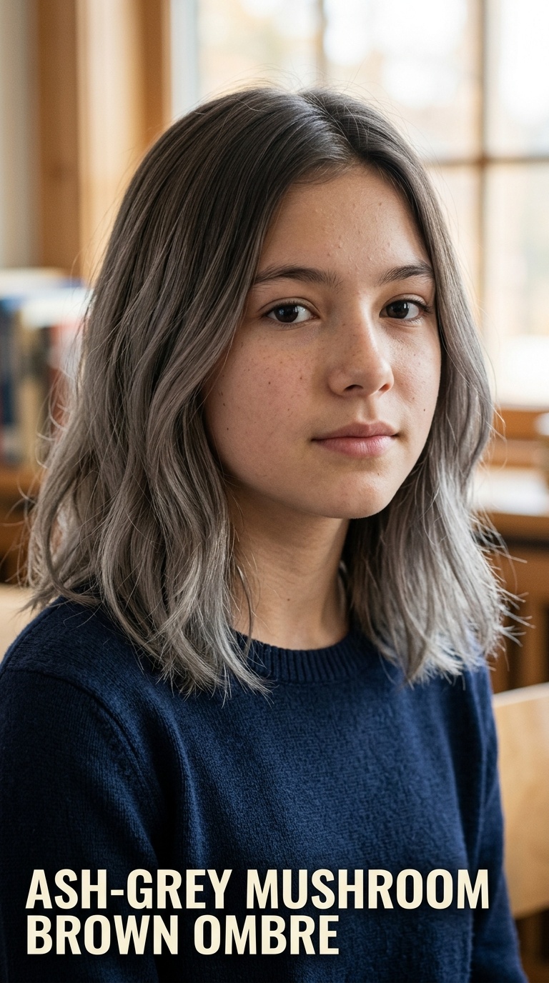 Ash-Grey Mushroom Brown Ombre