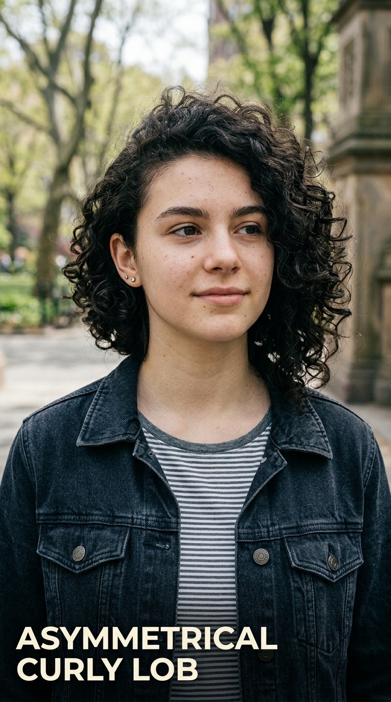 Asymmetrical Curly Lob