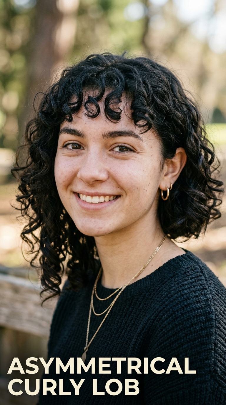 Asymmetrical Curly Lob