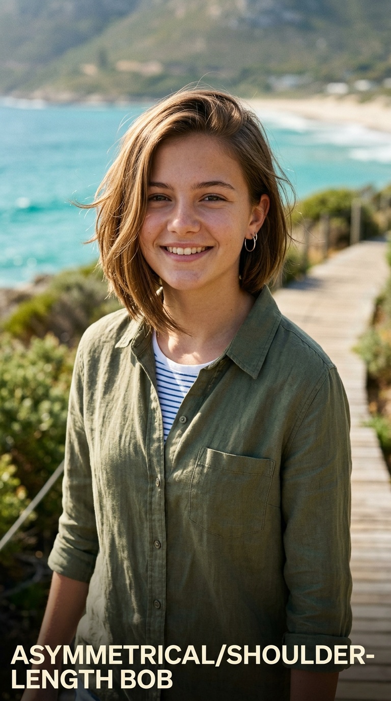 Asymmetrical Shoulder-Length Bob