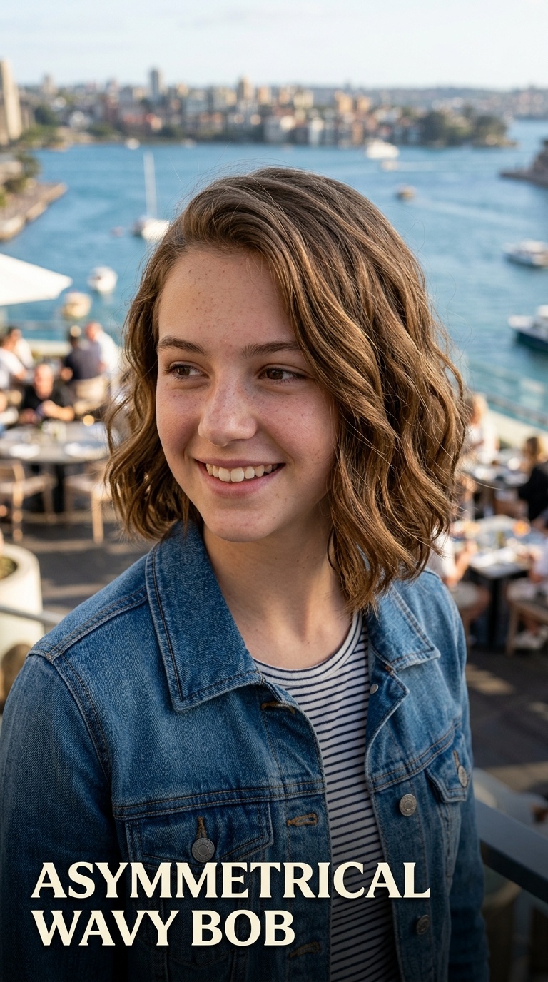 Asymmetrical Wavy Bob