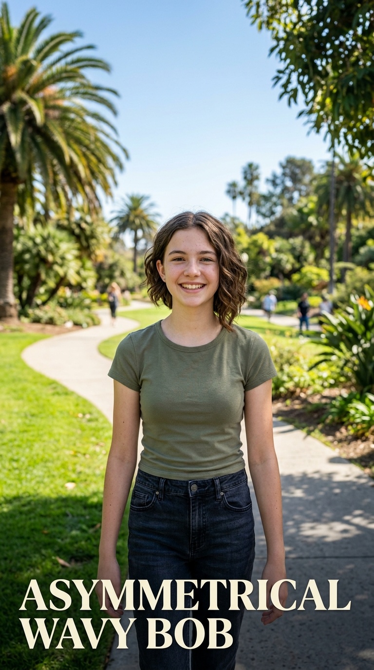 Asymmetrical Wavy Bob