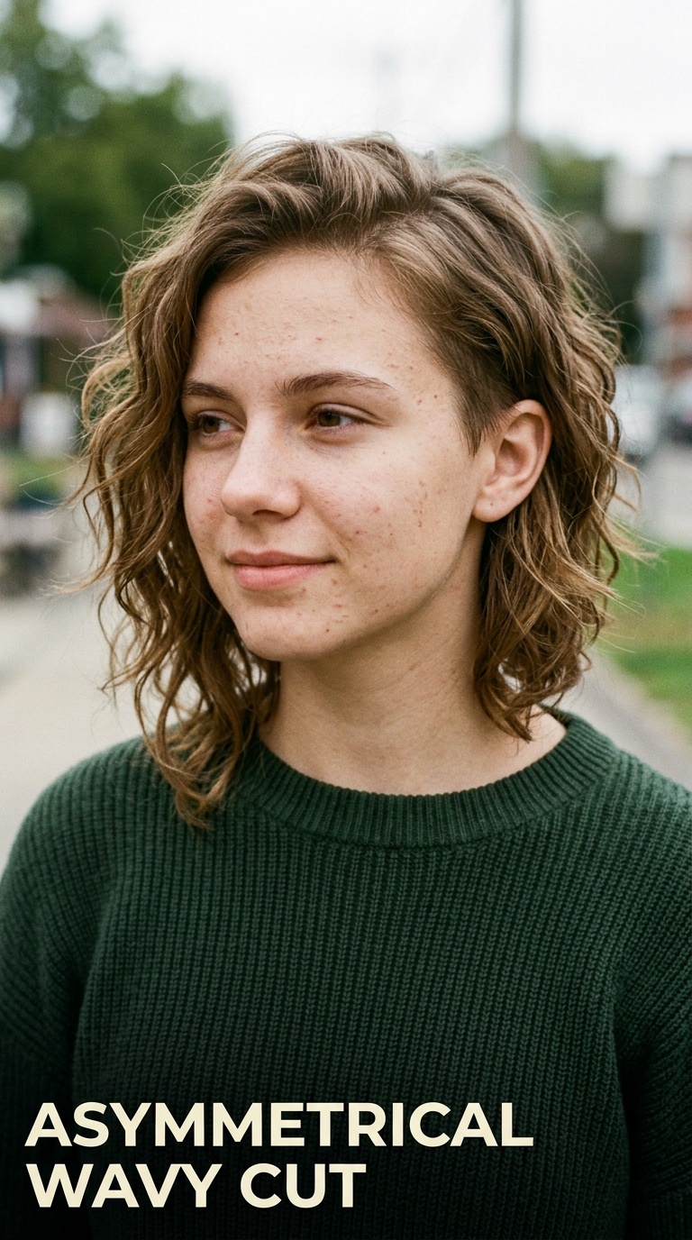 Asymmetrical Wavy Cut