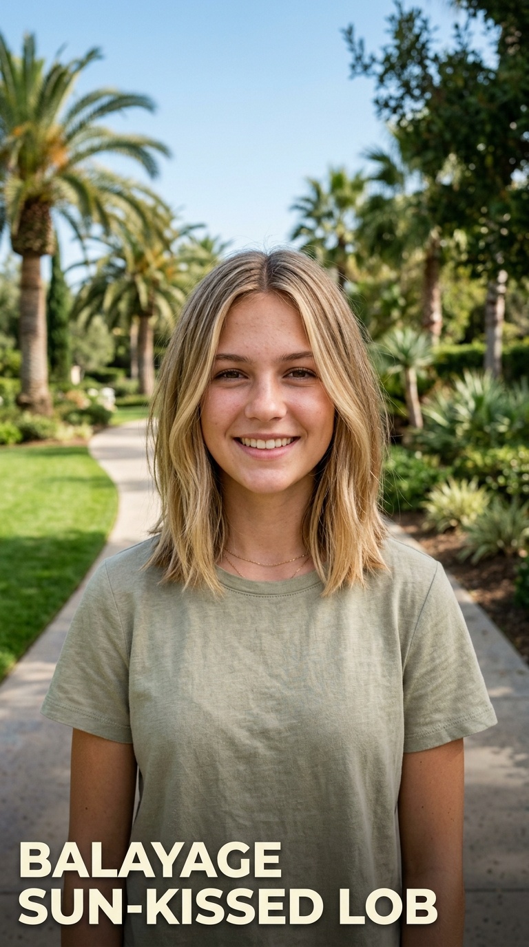 Balayage Sun-Kissed Lob