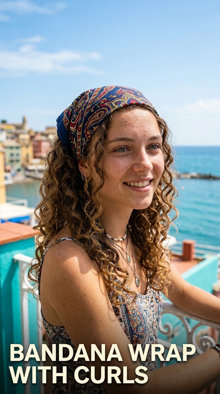 Bandana Wrap with Curls