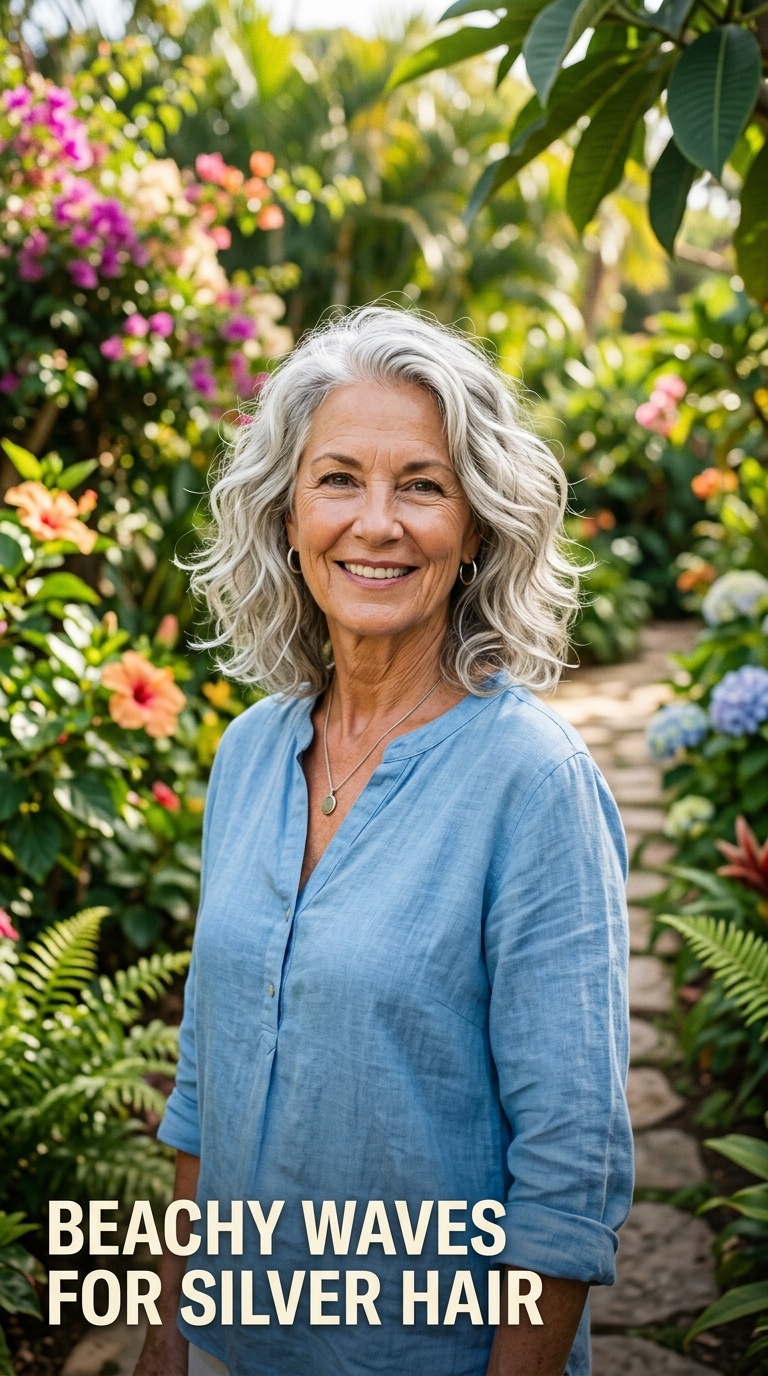 Beachy Waves for Silver Hair