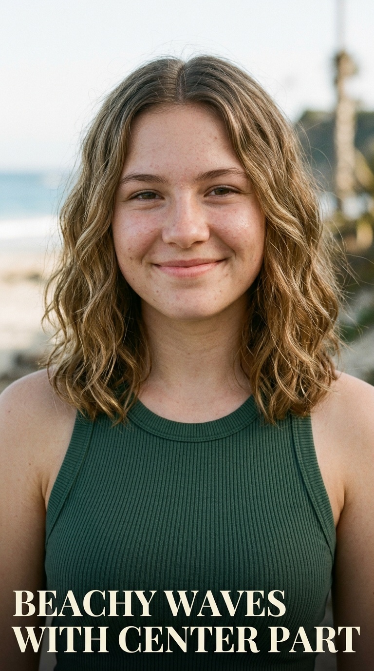 Beachy Waves with Center Part