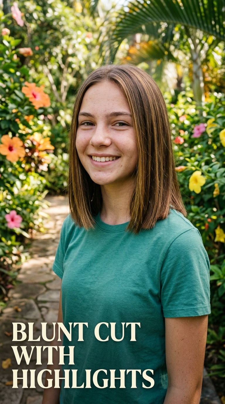 Blunt Cut with Highlights