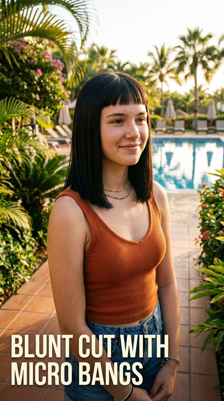 Blunt Cut with Micro Bangs