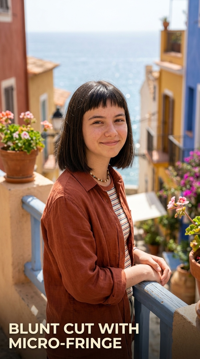 Blunt Cut with Micro-Fringe