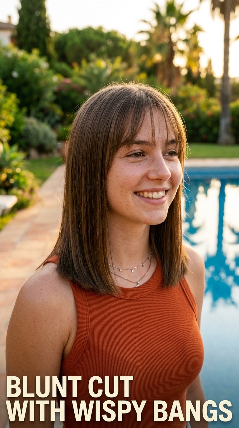 Blunt Cut with Wispy Bangs