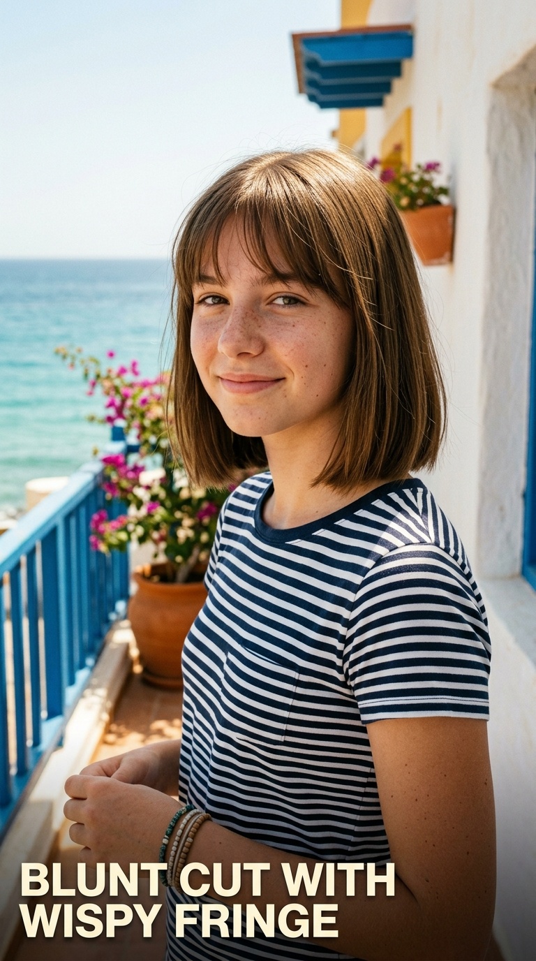 Blunt Cut with Wispy Fringe