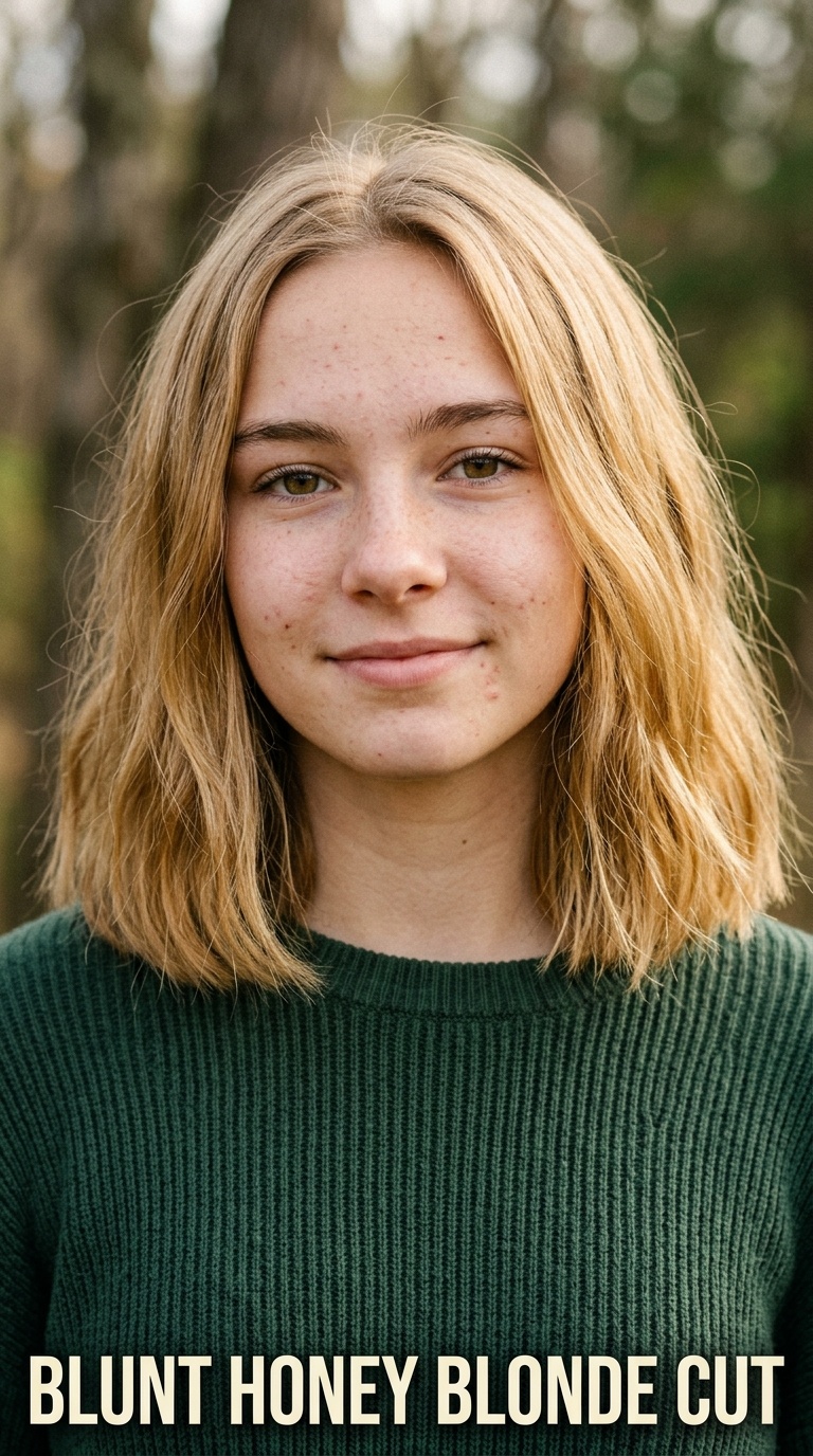 Blunt Honey Blonde Cut