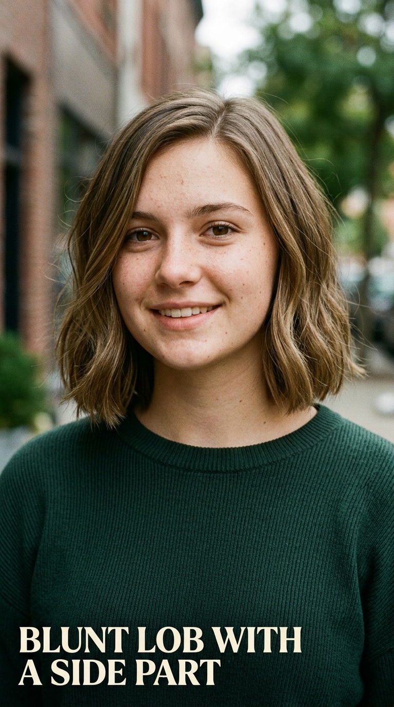 Blunt Lob with a Side Part