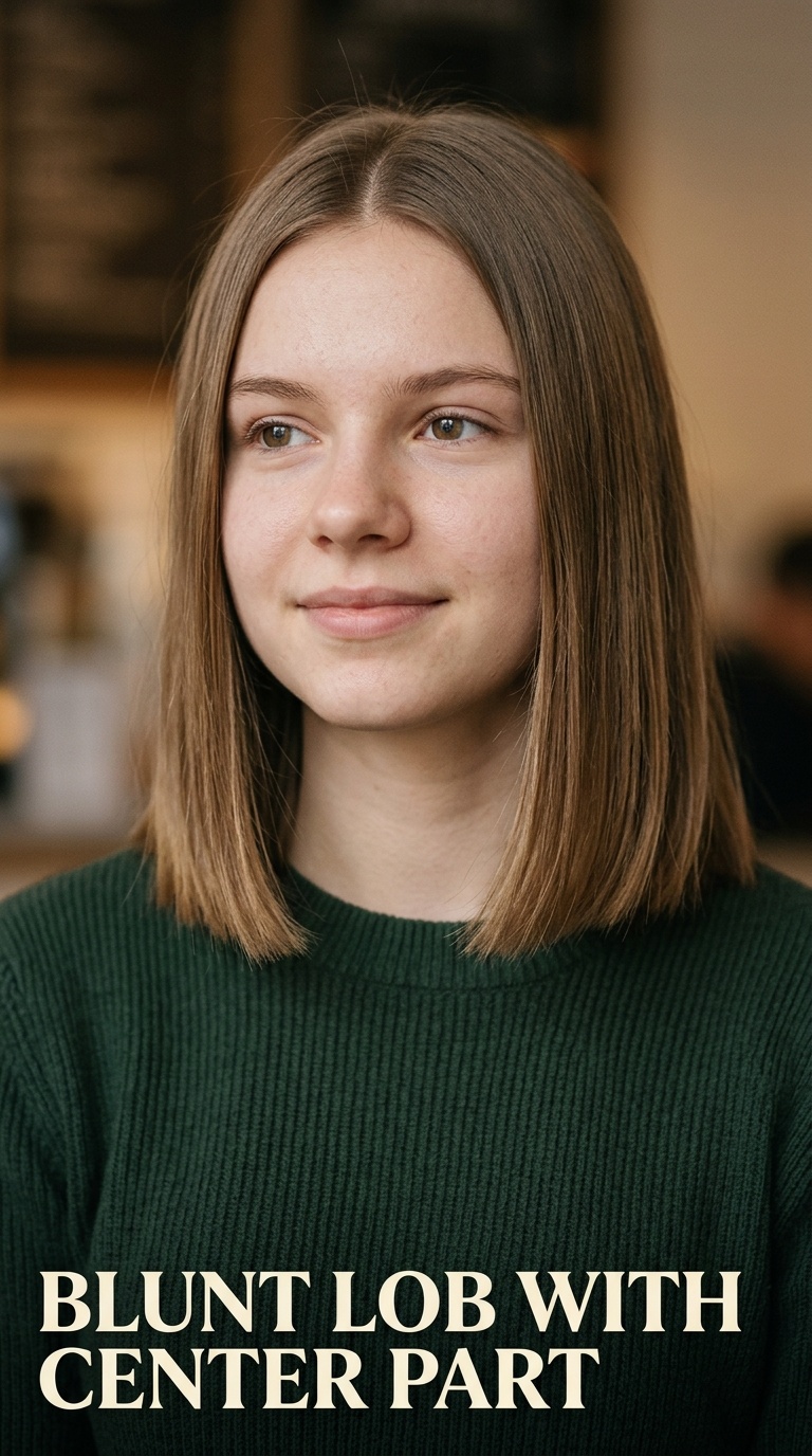 Blunt Lob with Center Part