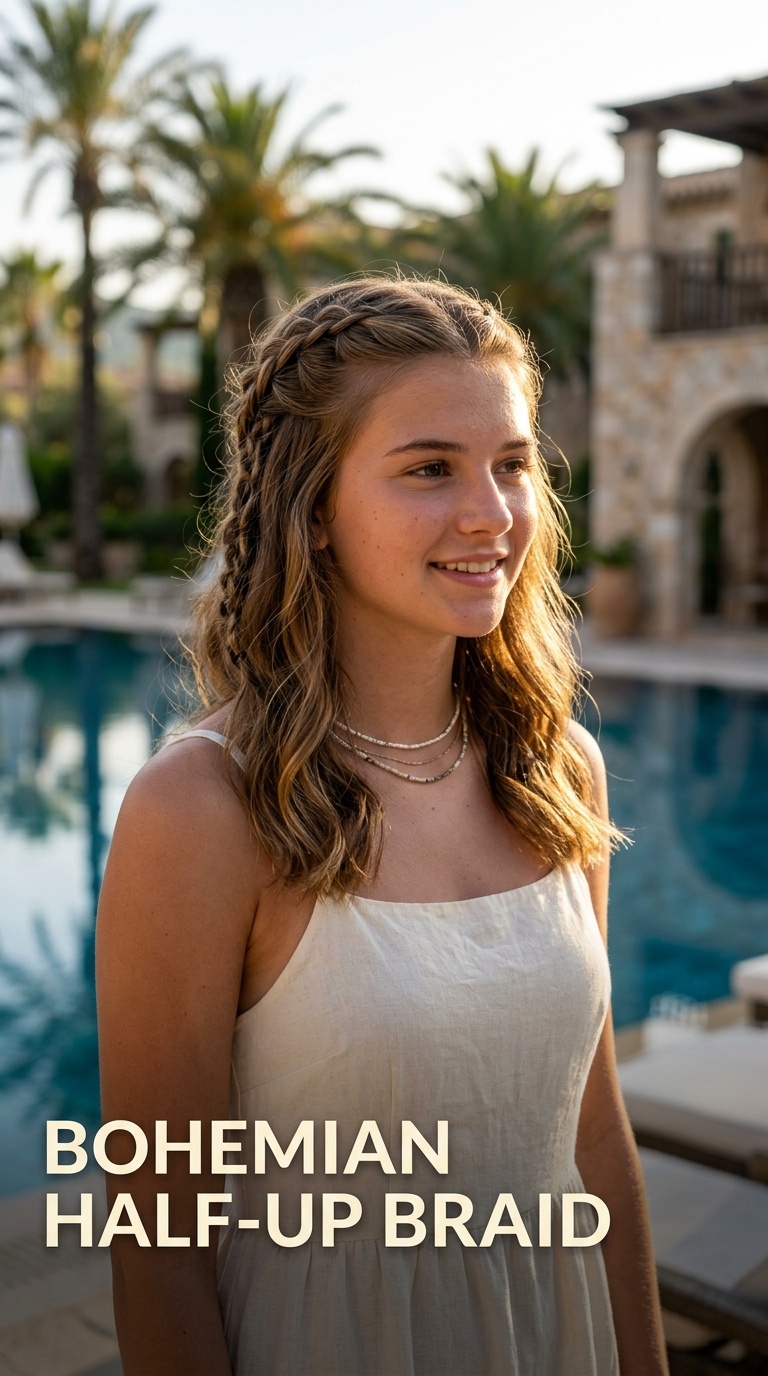 Bohemian Half-Up Braid