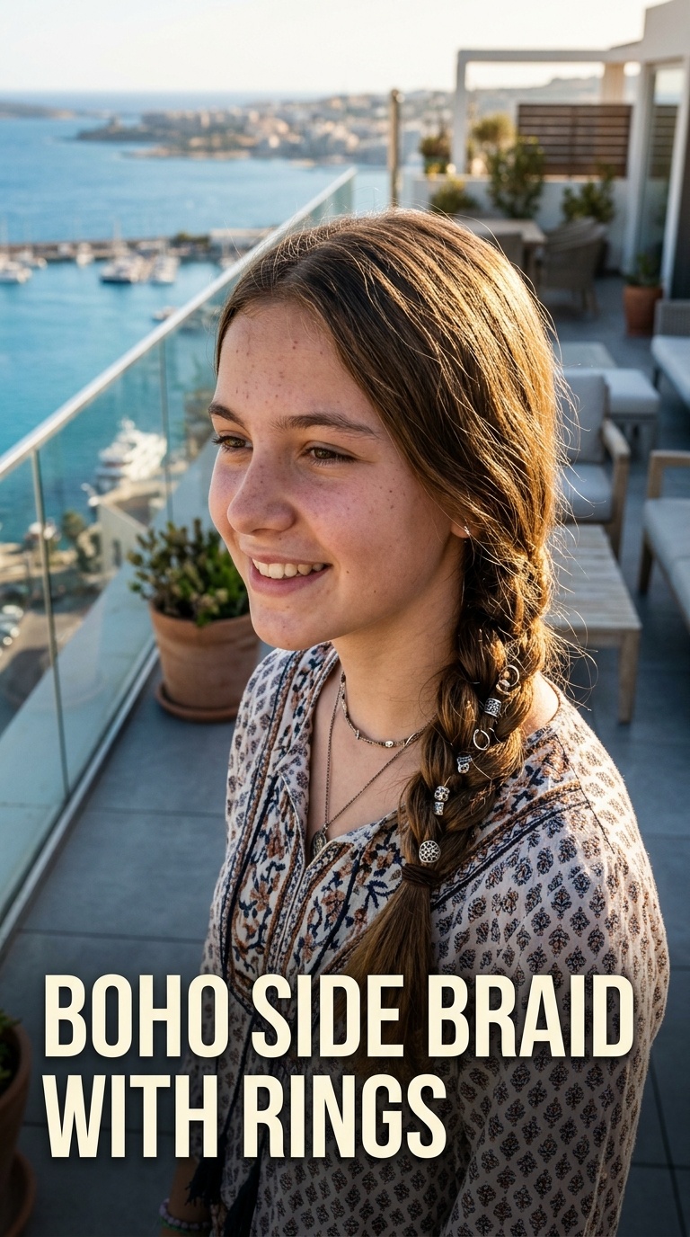 Boho Side Braid with Rings