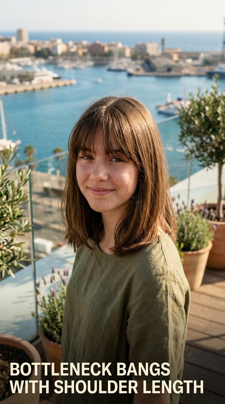 Bottleneck Bangs with Shoulder Length