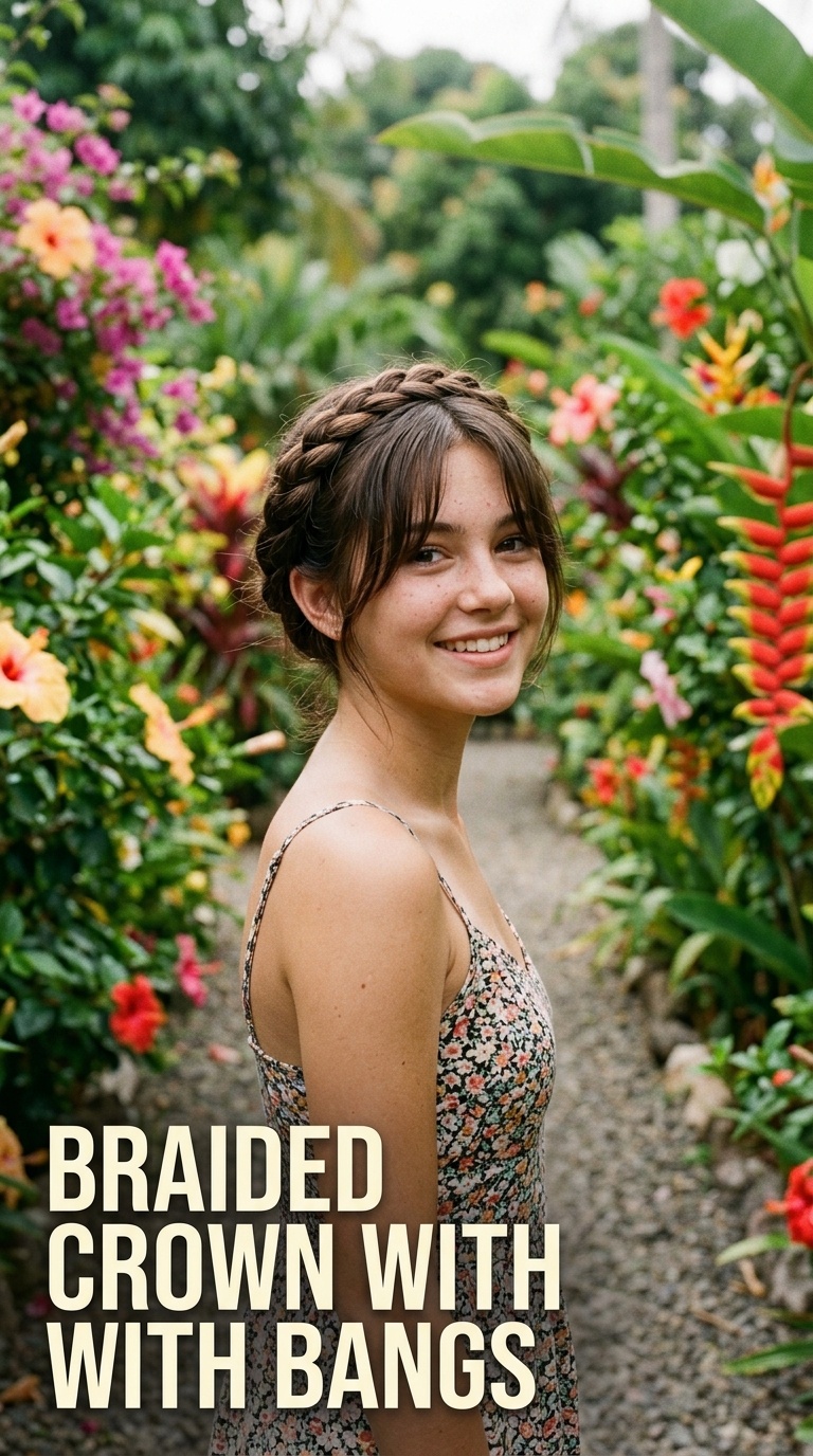 Braided Crown with Bangs