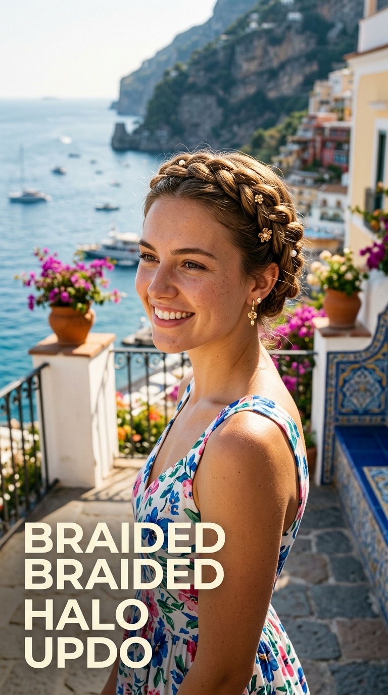 Braided Halo Updo