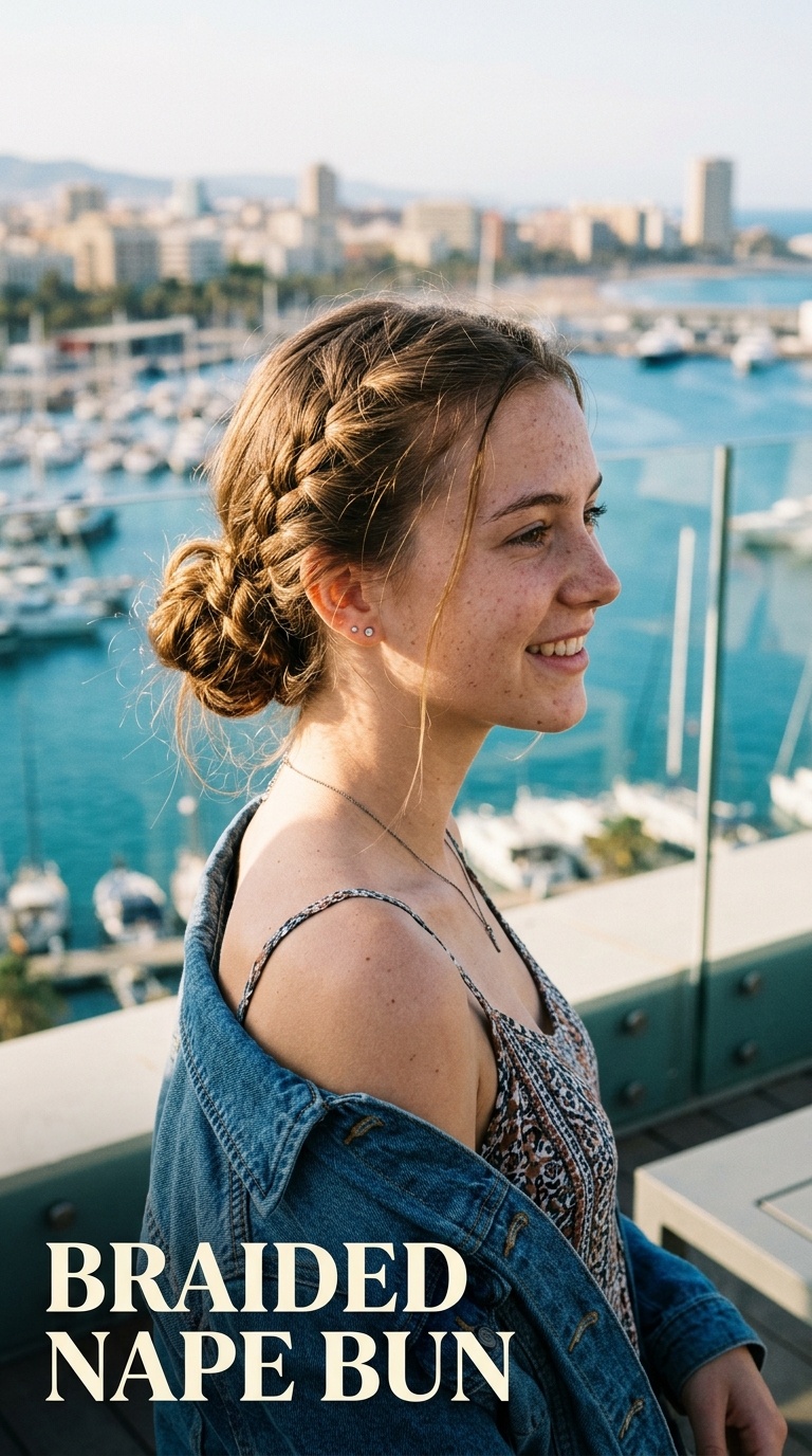 Braided Nape Bun