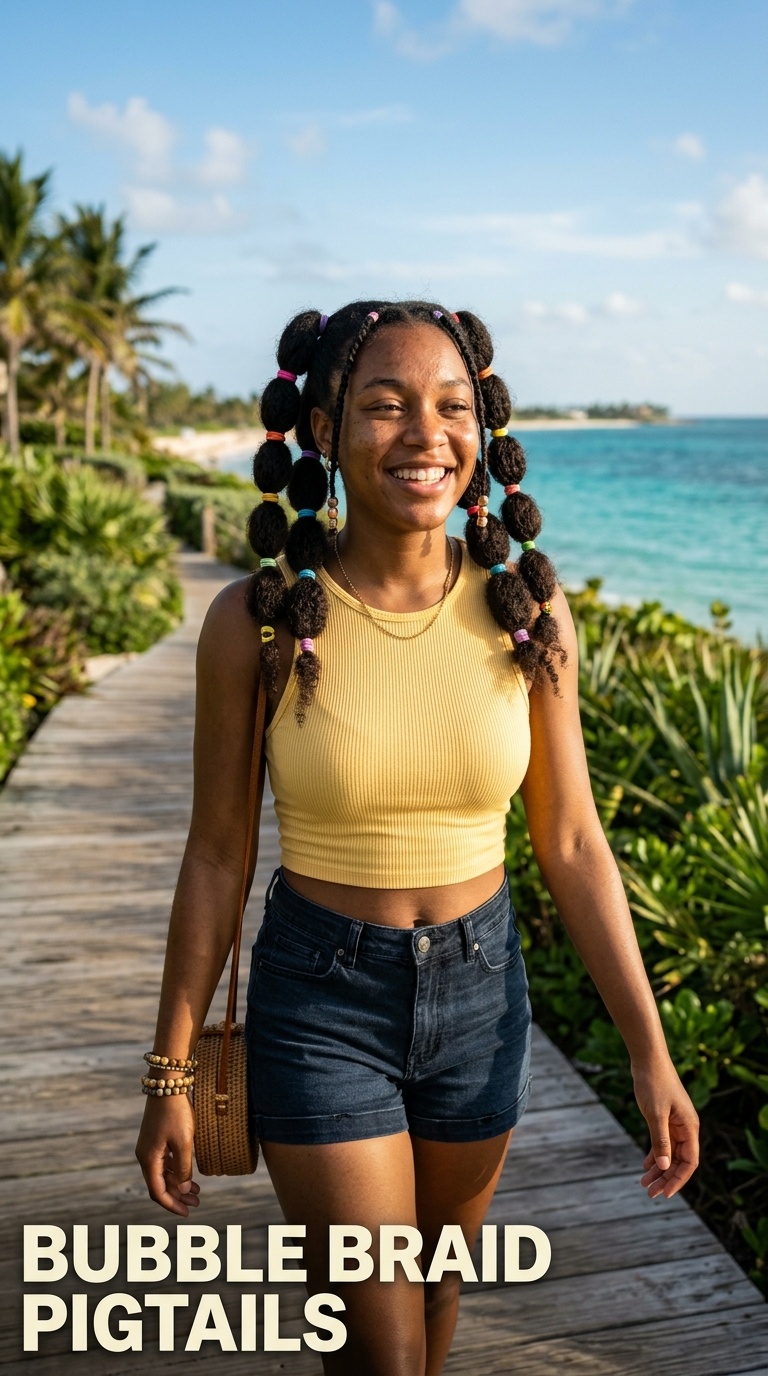 Bubble Braid Pigtails