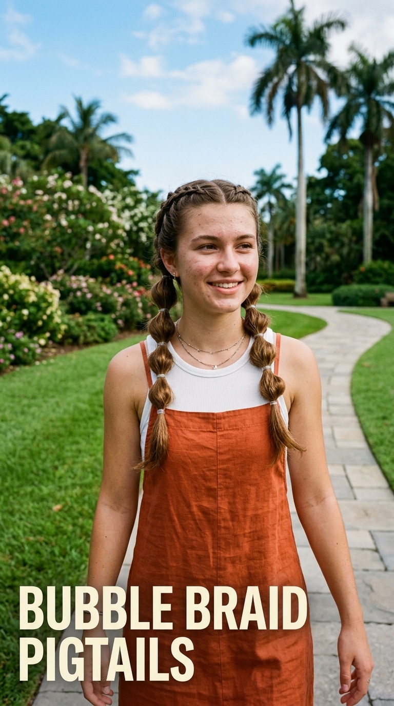 Bubble Braid Pigtails