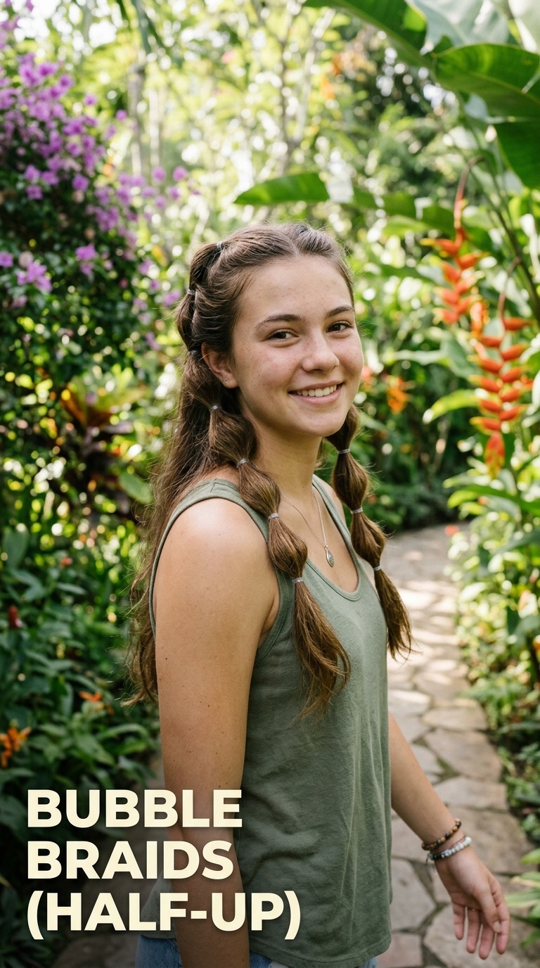 Bubble Braids (Half-Up)