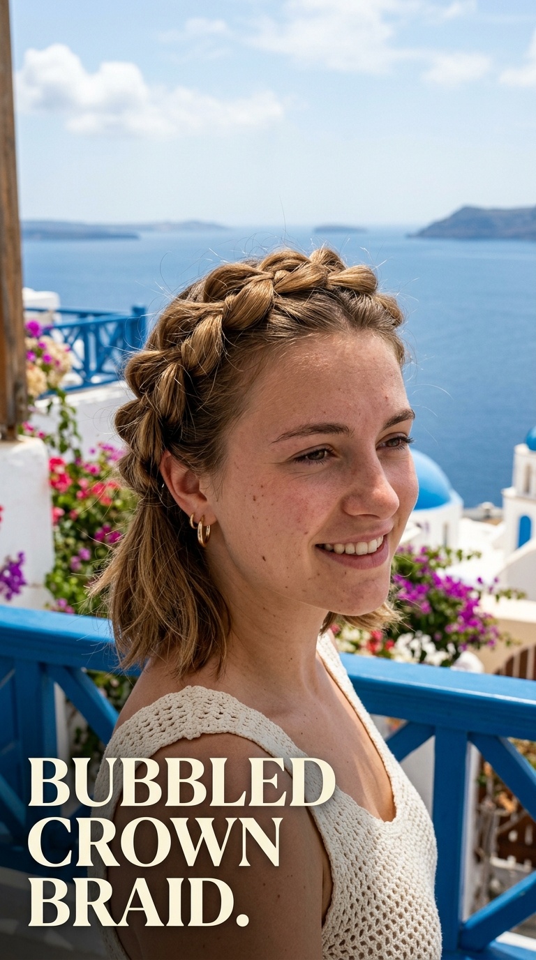 Bubbled Crown Braid