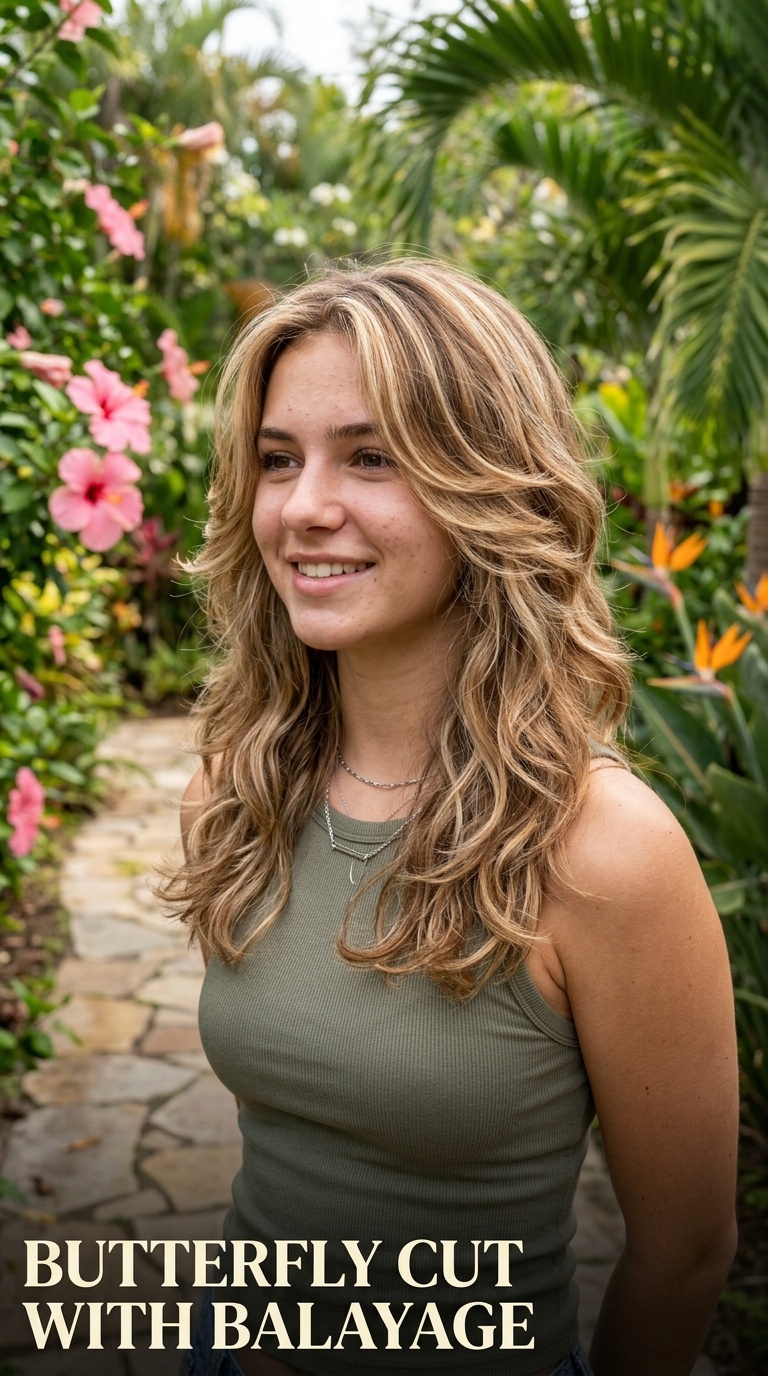 Butterfly Cut with Balayage