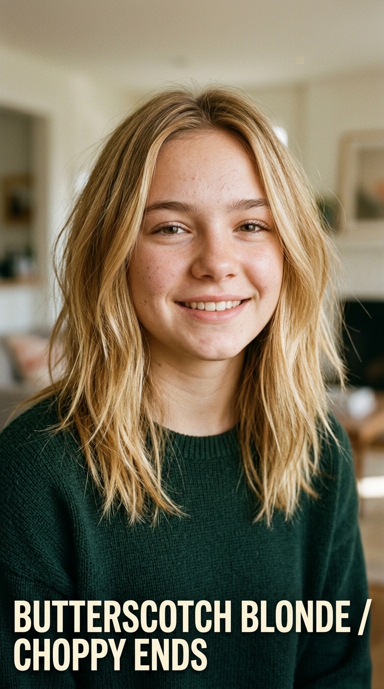 Butterscotch Blonde Choppy Ends