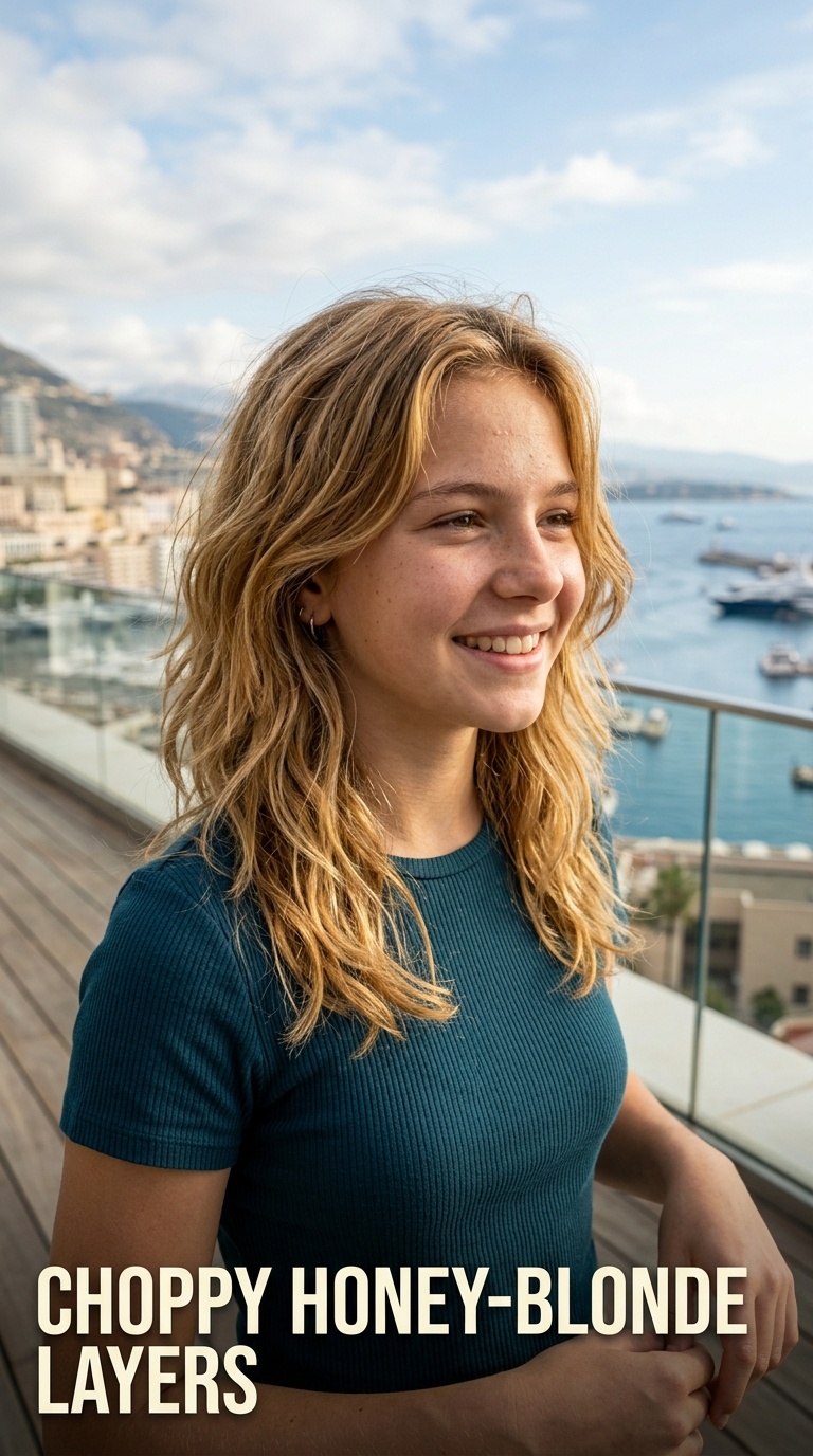 Choppy Honey-Blonde Layers