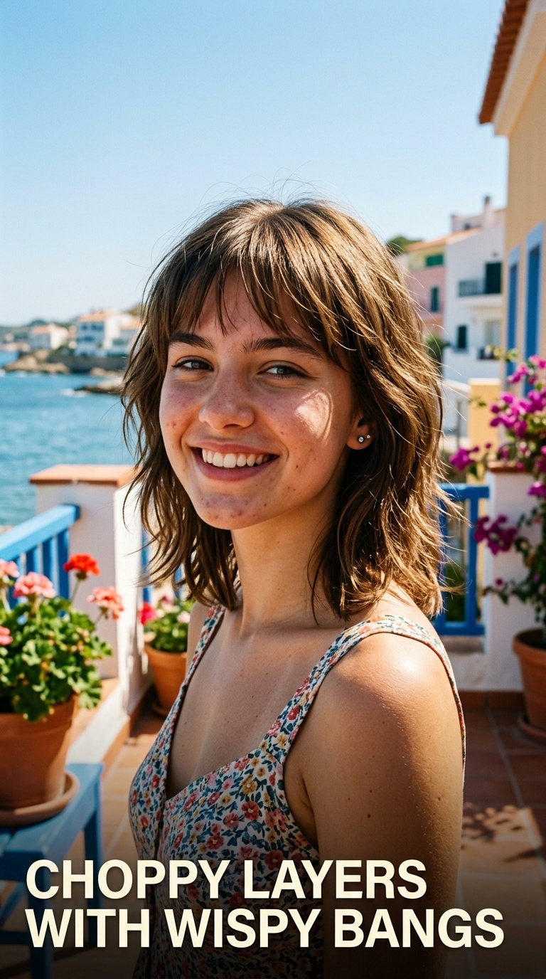 Choppy Layers with Wispy Bangs