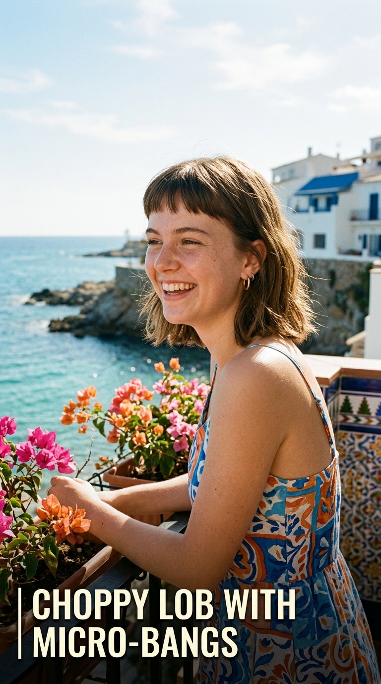 Choppy Lob with Micro-Bangs