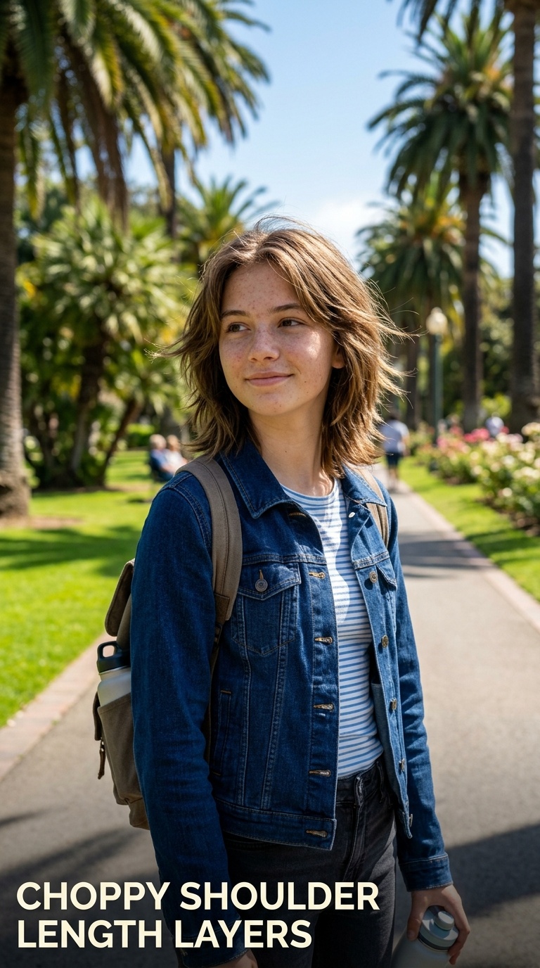Choppy Shoulder Length Layers