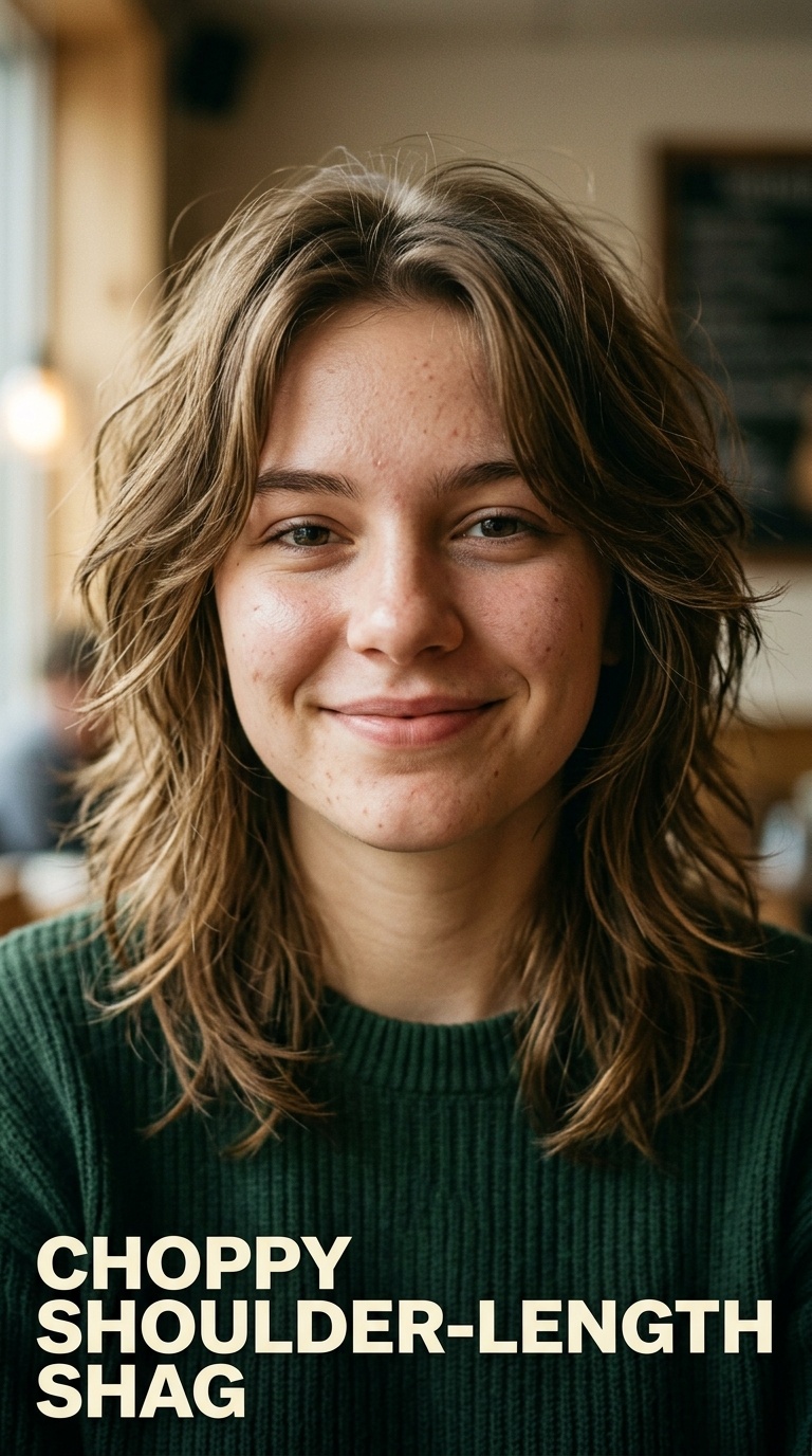 Choppy Shoulder-Length Shag