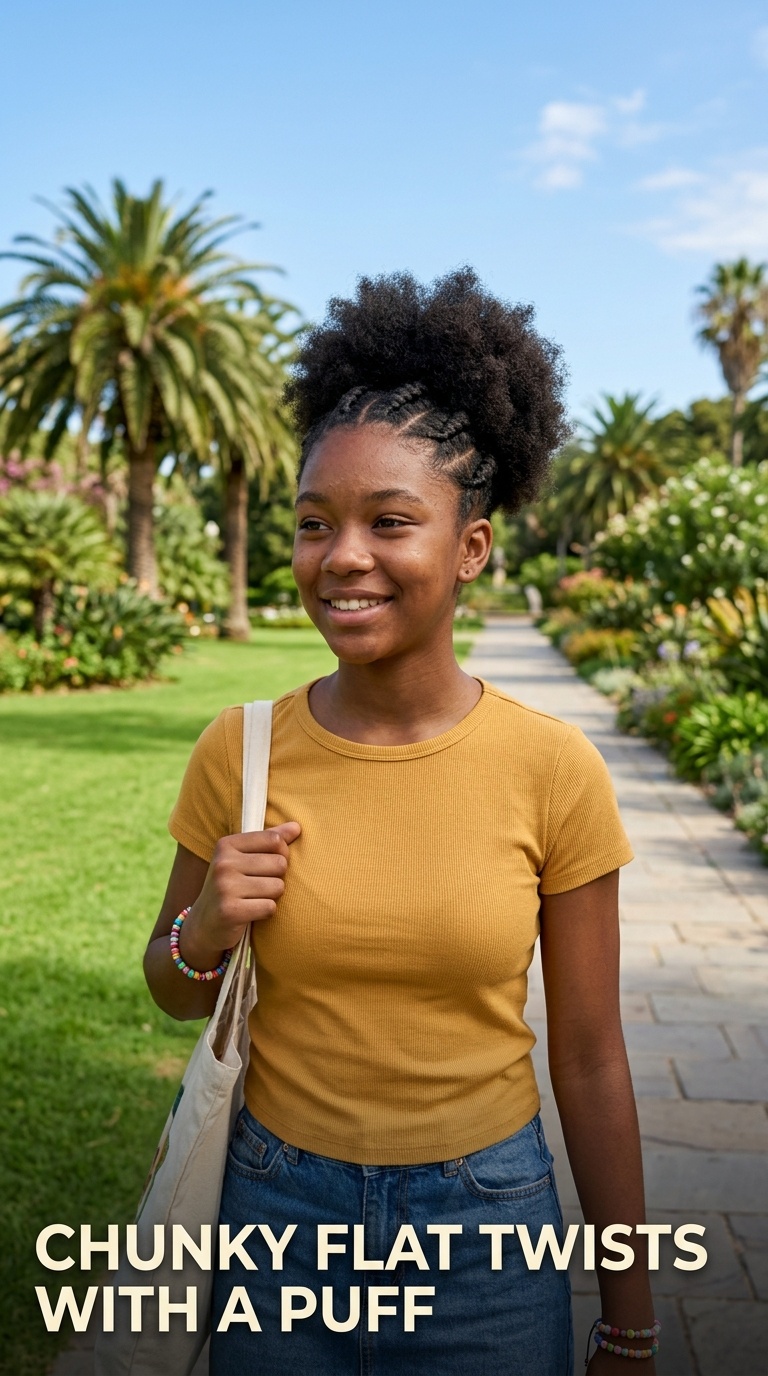 Chunky Flat Twists with a Puff