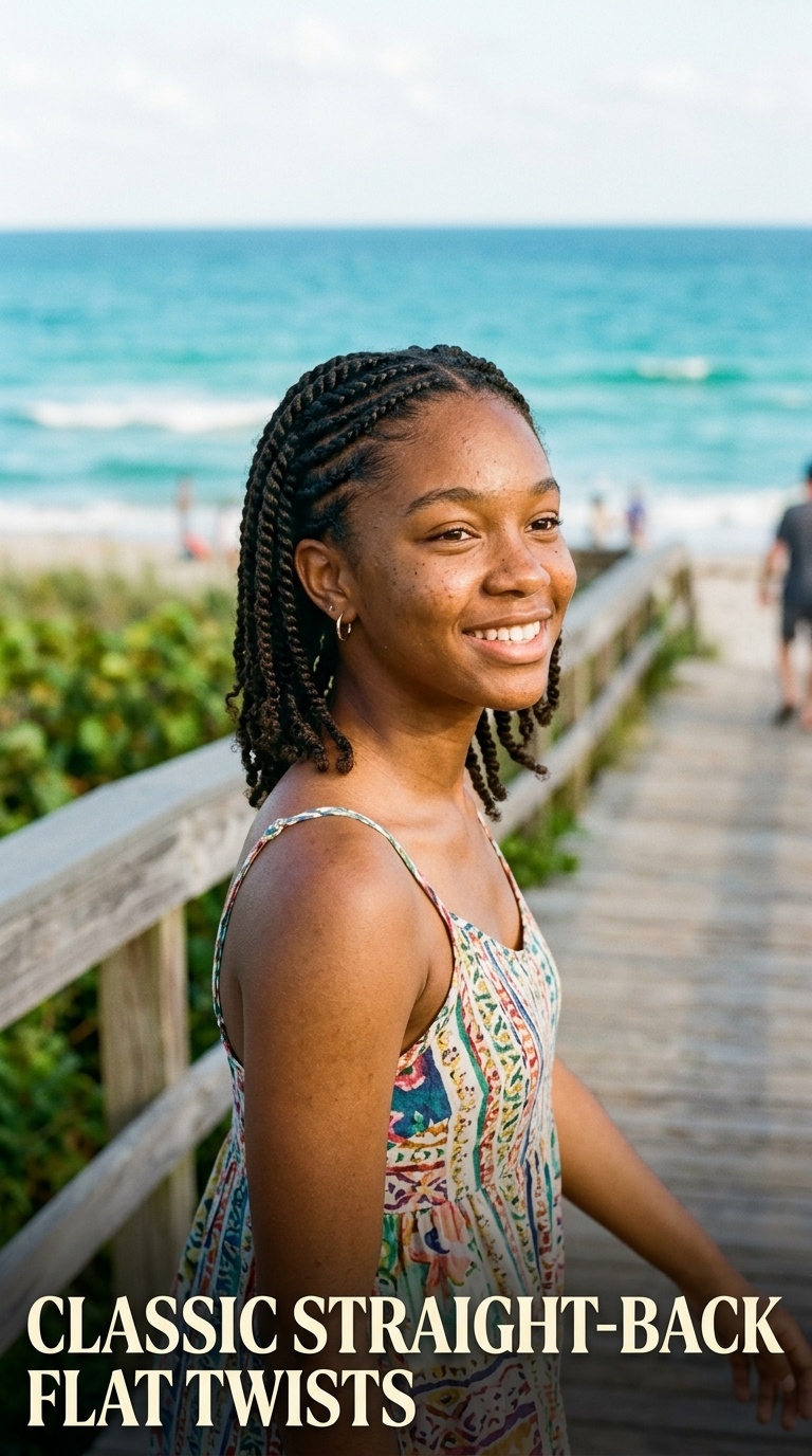 Classic Straight-Back Flat Twists