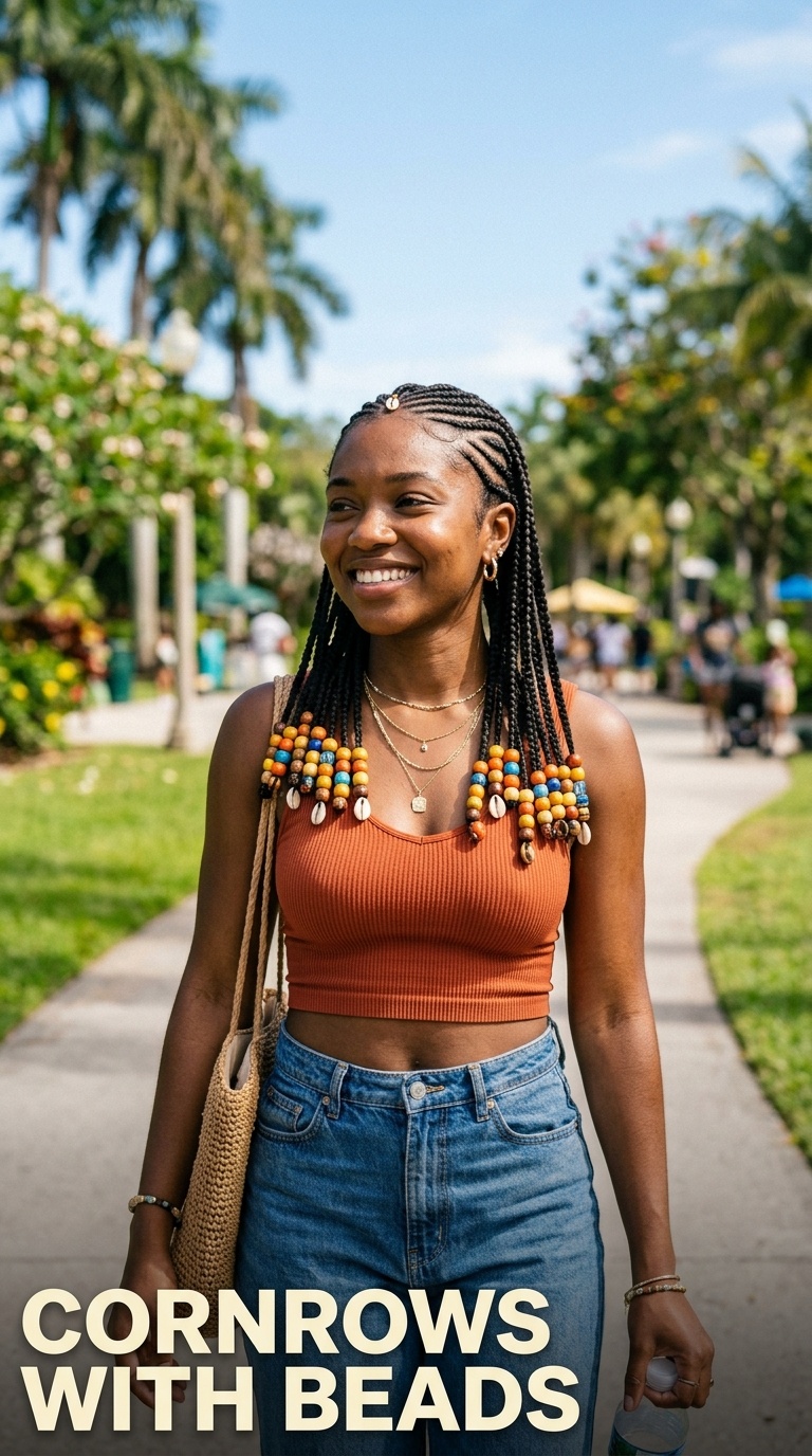 Cornrows with Beads