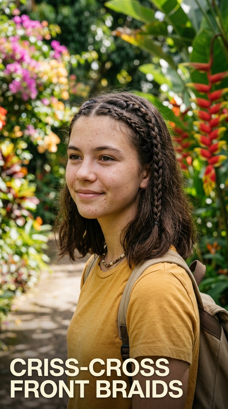 Criss-Cross Front Braids