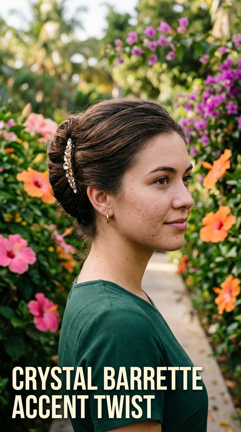 Crystal Barrette Accent Twist