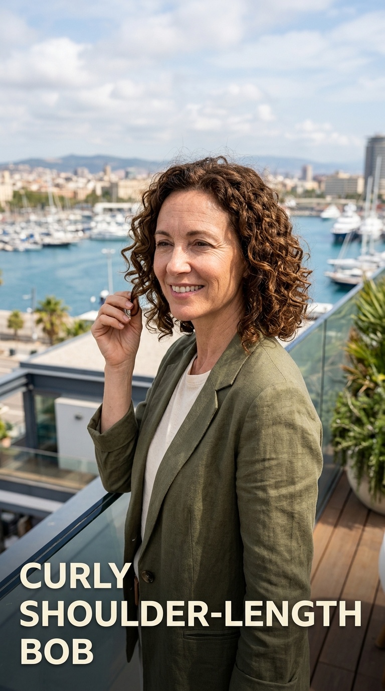 Curly Shoulder-Length Bob