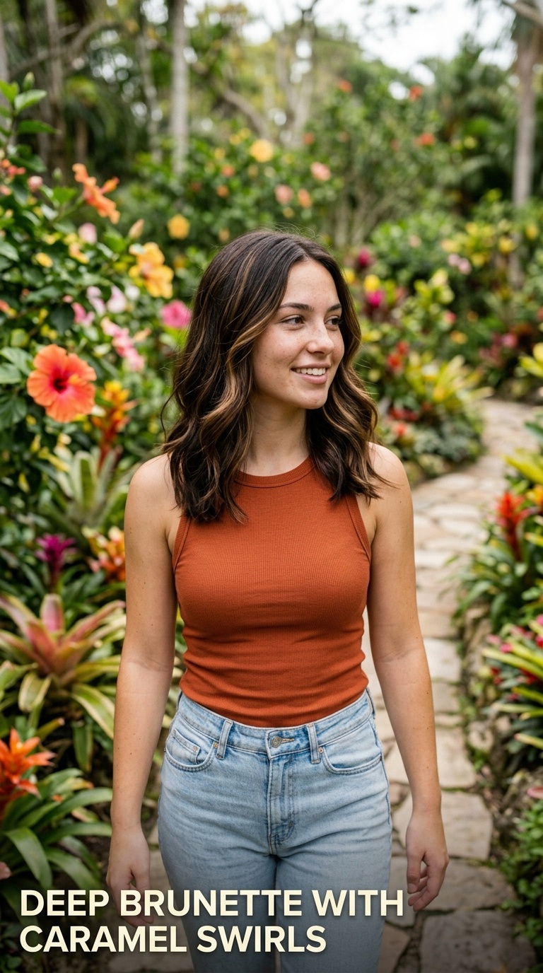 Deep Brunette with Caramel Swirls