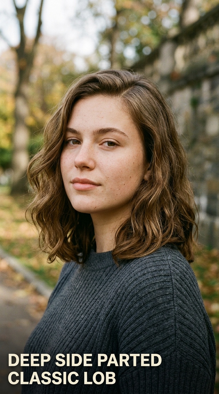 Deep Side Parted Classic Lob