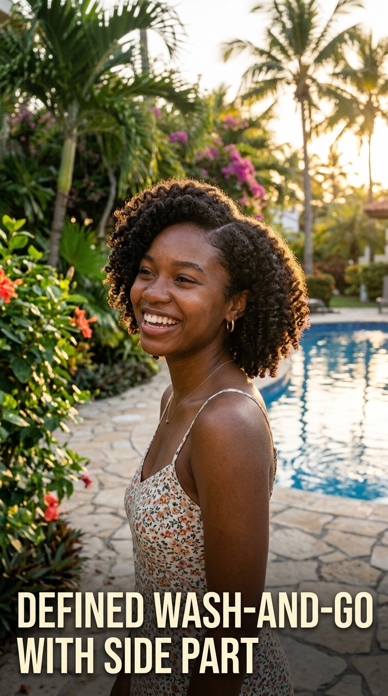 Defined Wash-and-Go with Side Part